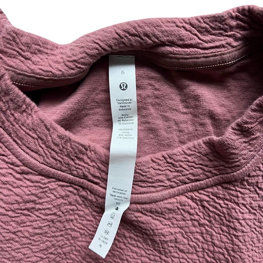 Lululemon Textured Crewneck Pullover Spiced Chai Size 6 - Picture 7 of 10